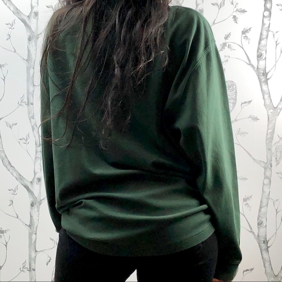 L.L. Bean forest green oversized cotton turtleneck - Picture 4 of 8